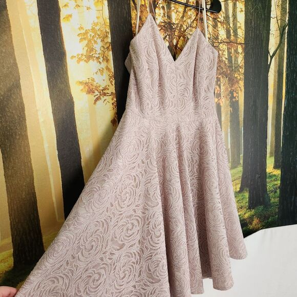 Gianni Bini Womens 10 Kimberly Knit Dress Formal Lined VNeck Spaghetti Pink - Picture 3 of 14